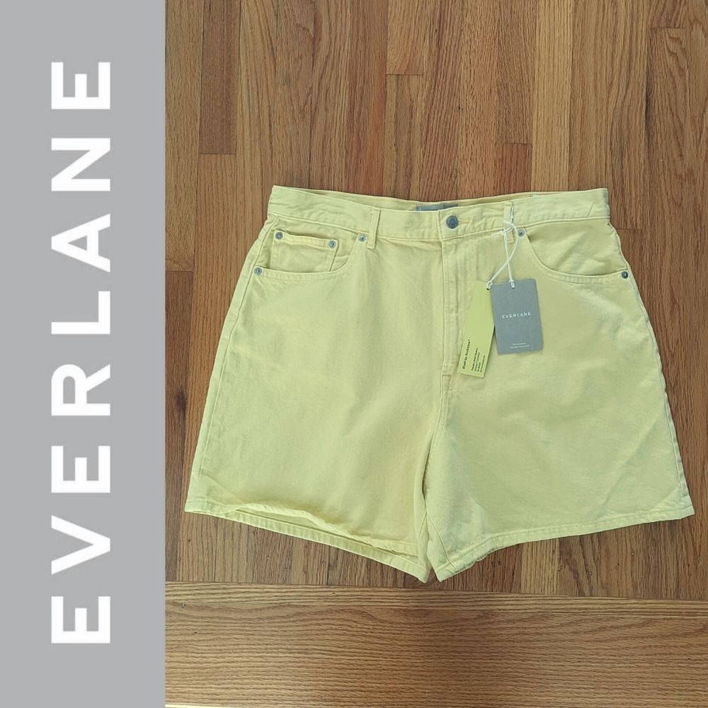 NWT Everlane The A-Line Denim Short Size 33 Yellow